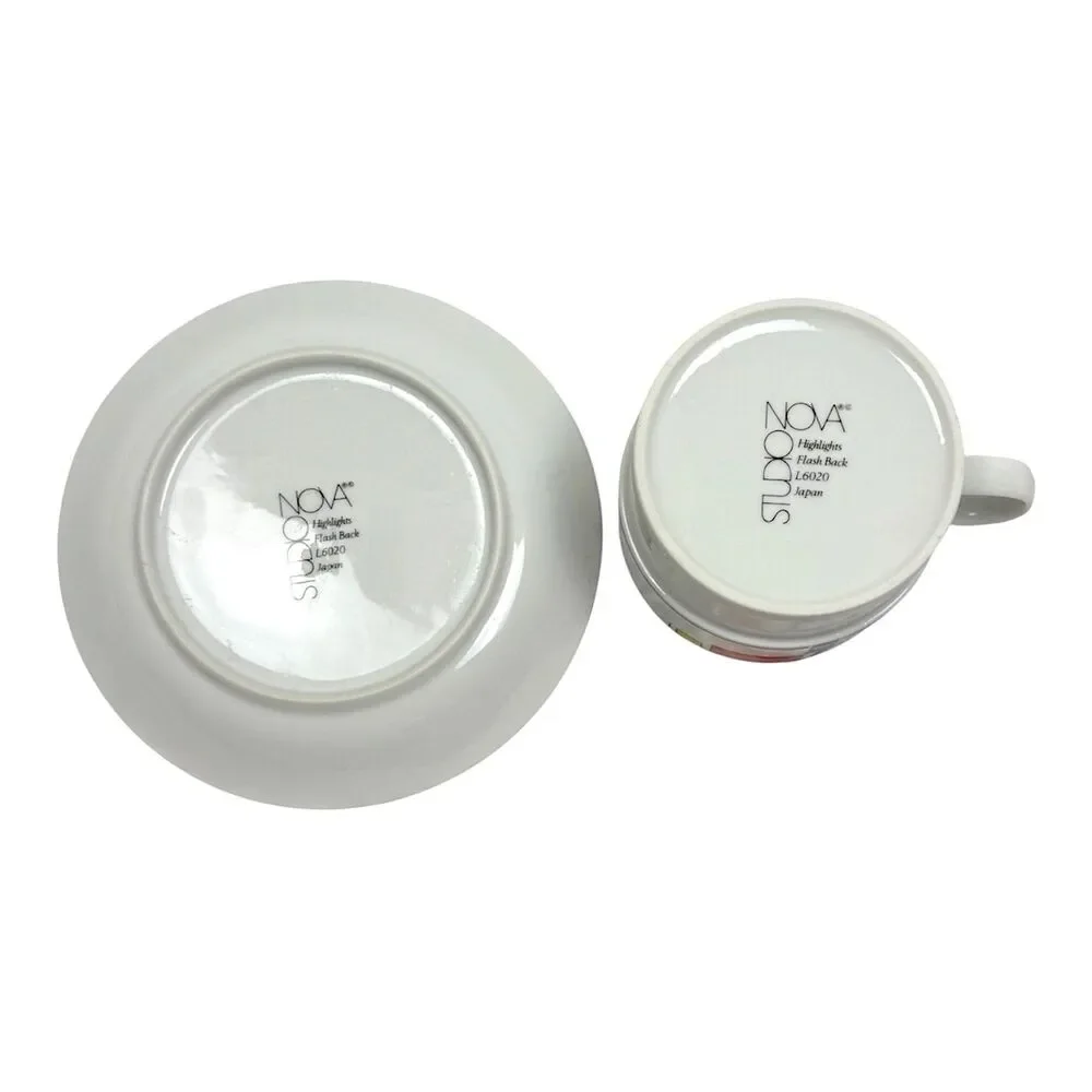 Studio Nova Highlights Flash Back Mikasa Porcelain Cup Saucer Geometric L6020